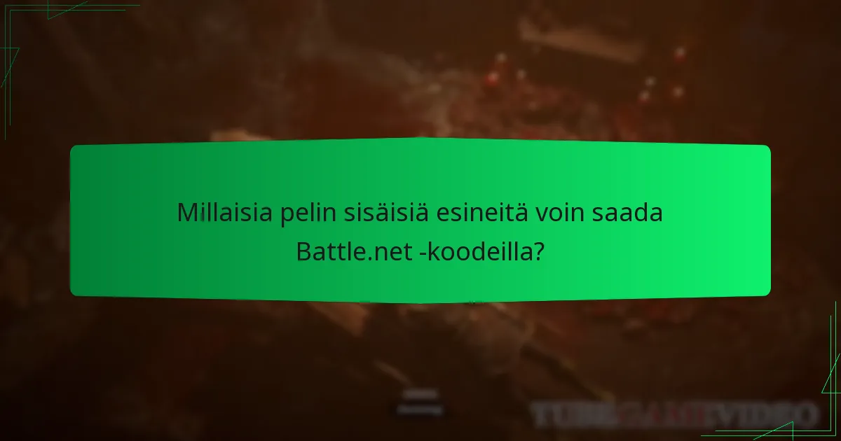 Millaisia pelin sisäisiä esineitä voin saada Battle.net -koodeilla?