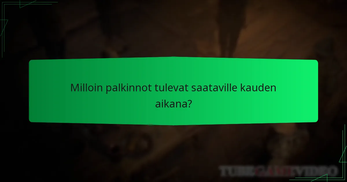 Kuinka nykyisen kauden palkinnot vertautuvat aikaisempiin kausiin?